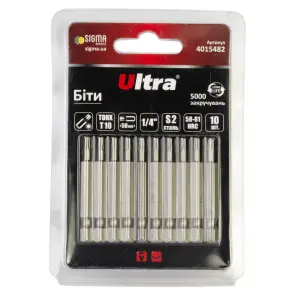 Біти TORX 10×50мм ¼" 10шт S2 (блістер) ULTRA (4015482) №1