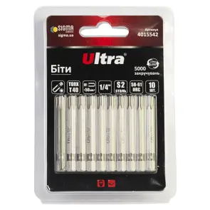 Биты TORX 40×50мм ¼" 10шт S2 (блистер) ULTRA (4015542) №1