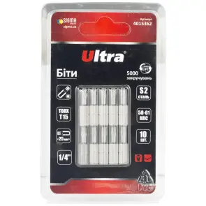 Біти TORX 15×25мм ¼" 10шт S2 (блістер) ULTRA (4015362) №1