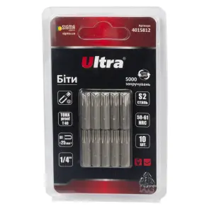 Биты TORX-proof 40×25мм ¼" 10шт S2 (блистер) ULTRA (4015812) №1