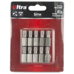 Биты Spline M8×30мм 10мм 10шт S2 (блистер) ULTRA (4015882) №1