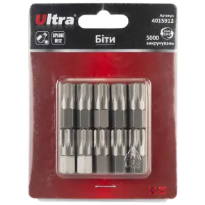 Биты Spline M12×30мм 10мм 10шт S2 (блистер) ULTRA (4015912) №1