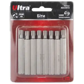 Биты Spline M8×75мм 10мм 8шт S2 (блистер) ULTRA (4015972) №1