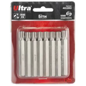 Биты Spline M10×75мм 10мм 8шт S2 (блистер) ULTRA (4015992) №1