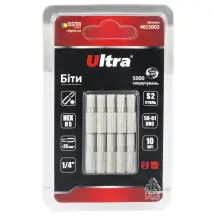 Біти HEX 5×25мм ¼" 10шт S2 (блістер) ULTRA (4015002)