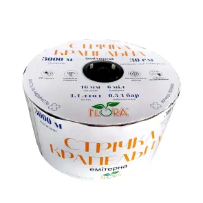 Стрічка крапельна з плоским емітером Ø16мм 20см 6міл 1.38л 1000м FLORA (5076614) №1