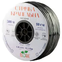Стрічка крапельна з плоским емітером Ø16мм 10см 6міл 1.38л 500м FLORA (5076884)