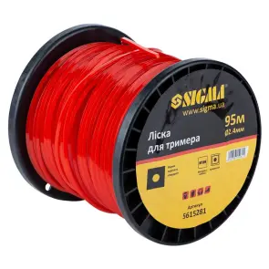 Ліска для тримера посилений квадрат Ø2.4мм 95м котушка SIGMA (5615281) №2