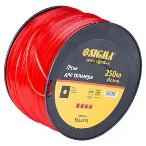 Ліска для тримера посилений квадрат Ø2.4мм 250м котушка SIGMA (5615291) №2