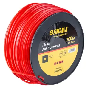 Ліска для тримера армований квадрат Ø2.7мм 200м котушка SIGMA (5615351) №2