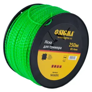 Ліска для тримера кручений квадрат Ø2.4мм 250м котушка SIGMA (5616291) №2