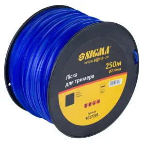 Ліска для тримера квадрат Ø2.4мм 250м котушка SIGMA (5617291) №2
