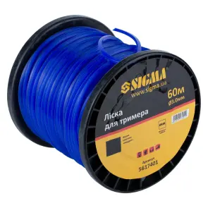 Ліска для тримера квадрат Ø3.0мм 60м котушка SIGMA (5617401) №2