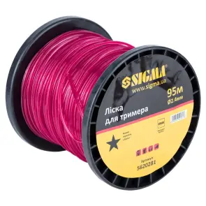 Ліска для тримера зірка Ø2.4мм 95м котушка SIGMA (5620281) №2