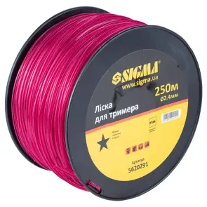 Ліска для тримера зірка Ø2.4мм 250м котушка SIGMA (5620291) №2