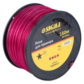 Ліска для тримера зірка Ø3.0мм 160м котушка SIGMA (5620411) №2