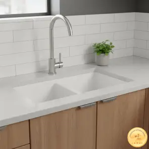 Змішувач KT Ø35 для кухні гусак вухо на гайці SS AQUATICA KT-4B170P (9722101) №8