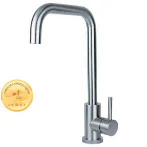Змішувач KT Ø35 для кухні Г-гусак на гайці SS AQUATICA KT-4B270P (9722111) №1