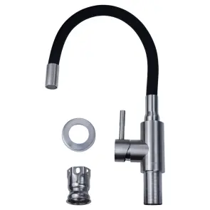 Смеситель KT Ø35 для кухни гусь силиконовый на гайке SS AQUATICA KT-4B570P (9722131) №3