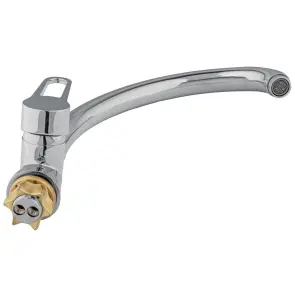 Смеситель HL Ø35 для кухни гусь ухо на гайке AQUATICA HL-4B130C (9734100) №3