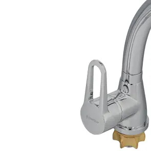 Смеситель HL Ø35 для кухни гусь ухо на гайке AQUATICA HL-4B130C (9734100) №6