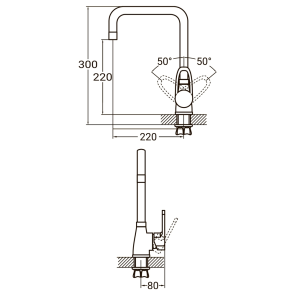 Смеситель HL Ø35 для кухни Г-гусь на гайке AQUATICA HL-4B230C (9734110) №3