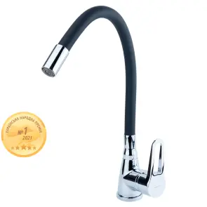 Смеситель HL Ø35 для кухни гусь силиконовый на гайке AQUATICA HL-4B530C (9734120) №1