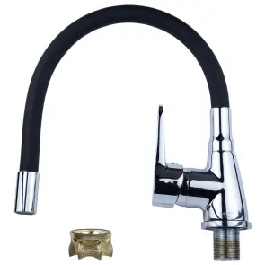Смеситель HL Ø35 для кухни гусь силиконовый на гайке AQUATICA HL-4B530C (9734120) №3