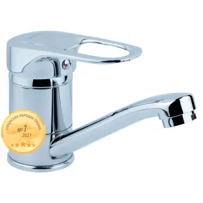 Смеситель MJ Ø40 для кухни гусь прямой 150мм на шпильке AQUATICA MJ-2B129C (9744120) №1