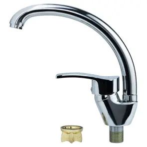 Змішувач ML Ø40 для кухні гусак вухо на гайці AQUATICA ML-4B141C (9746110) №3