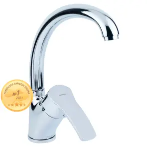 Змішувач ML Ø40 для кухні гусак вухо лат. шток на гайці AQUATICA ML-4B441C (9746100) №1