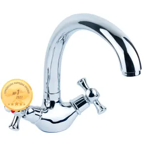Змішувач PL 1/2" для кухні гусак вухо на гайці AQUATICA PL-4B155C (9777110) №1