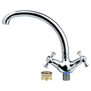 Змішувач PL 1/2" для кухні гусак вухо на гайці AQUATICA PL-4B155C (9777110) №3
