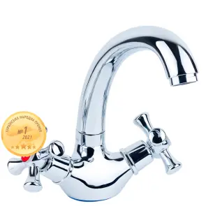 Смеситель PL 1/2" для кухни гусь короткое ухо на гайке AQUATICA PL-4B355C (9777100) №1