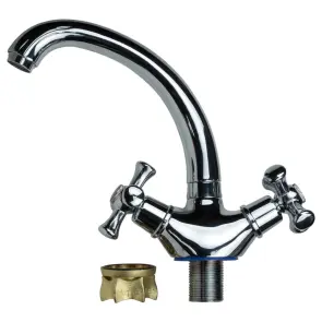 Смеситель PL 1/2" для кухни гусь короткое ухо на гайке AQUATICA PL-4B355C (9777100) №3