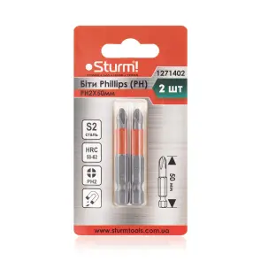 Биты S2 PH2x50 мм, 2шт Sturm 1271402 №2