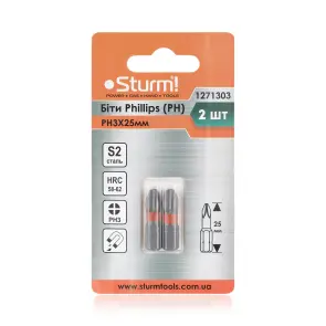 Биты S2 PH3x25 мм, 2шт Sturm 1271303 №2
