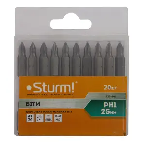 Биты S2 намагниченые PH1 x 25 mm, 20шт 1270101 №1