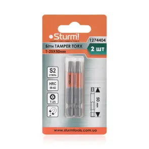 Біти S2 T-25x50 мм Tamper, 2шт Sturm 1274404 №2