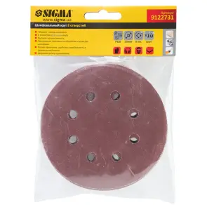 Шлифовальный круг 8 отверстий Ø125мм P320 (10шт) SIGMA (9122731) №5