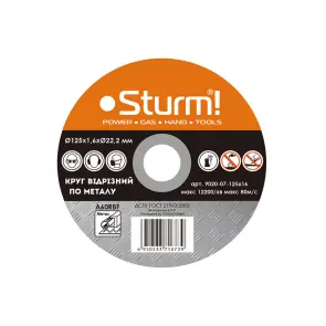 Круг отрезной по металлу Sturm 9020-07-125x16, 125x1.6x22 №1
