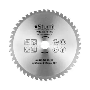 Диск пильний 255х30 мм 48 зубів по СТАЛІ для MS5525WM Sturm 9020-255-30-48TS №1