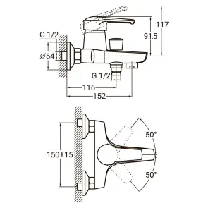 Змішувач HM Ø40 для ванни литий AQUATICA HM-1C131C (9736200) №2