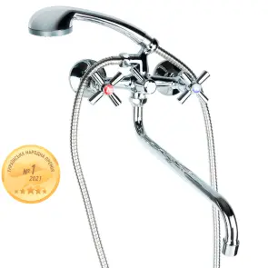 Смеситель PM 1/2" для ванны гусь изогнутый дивертор встроенный шаровой AQUATICA PM-5C457C (9780220) №1