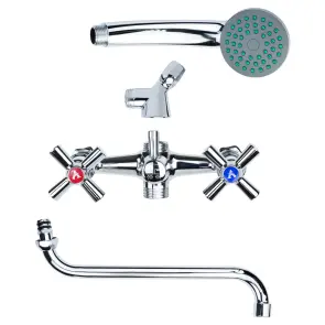 Смеситель PM 1/2" для ванны гусь изогнутый дивертор встроенный шаровой AQUATICA PM-5C457C (9780220) №3