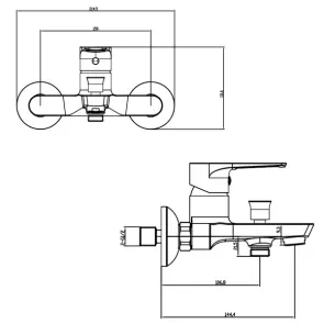 Змішувач LIRI Ø35 для ванни литий CORSO DF-1C140C (9632200) №8