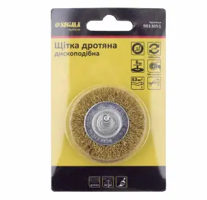 Щетка проволочная дискообразная Ø50мм хвостовик Ø6мм (латунированная) SIGMA (9013051) №6