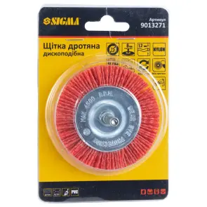 Щітка дротяна дископодібна Ø75мм хвостовик Ø6мм (нейлонова) SIGMA (9013271) №2