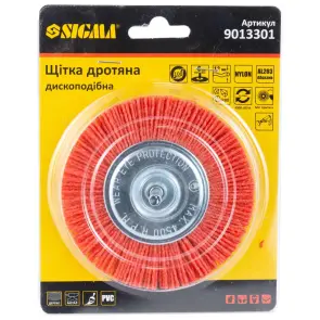 Щітка дротяна дископодібна Ø100мм хвостовик Ø6мм (нейлонова) SIGMA (9013301) №3