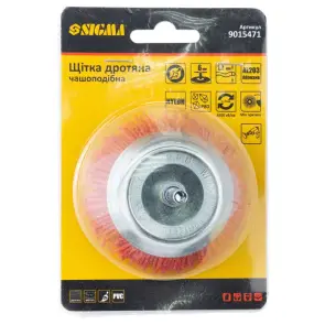 Щітка дротяна чашоподібна Ø75мм хвостовик Ø6мм (нейлонова) SIGMA (9015471) №3
